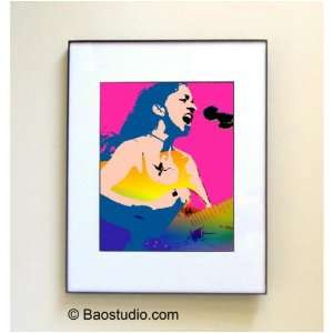 Ani DiFranco (pink)   Framed Pop Art By JBAO (Signed Dated Matted)