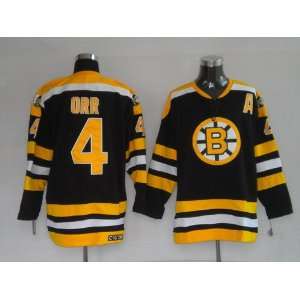 Bobby Orr #4 NHL Boston Bruins Black Hockey Jersey Sz50