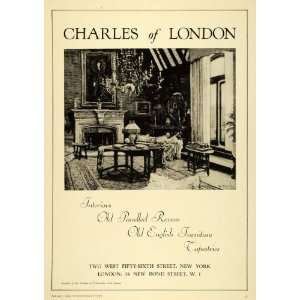 com 1929 Ad Charles London Walter Cox Interior Decoration Old English 