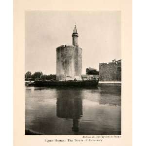  1929 Halftone Print Tower Constance Aigues Mortes France 