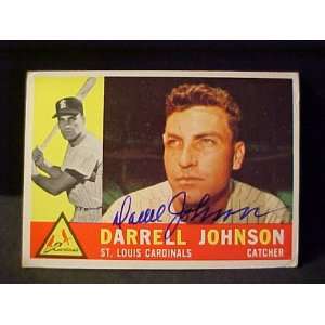 Darrell Johnson St. Louis Cardinals #263 1960 Topps Autographed 