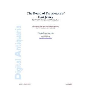   of Proprietors of East Jersey T. G. Cutler, David McGregor Books