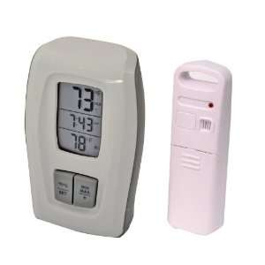  Chaney 00418 Thermometer Wireless with Clock   Silver 