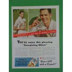 Ellsworth Vines Tennis National Champion 1934 Camel Cigarettes 