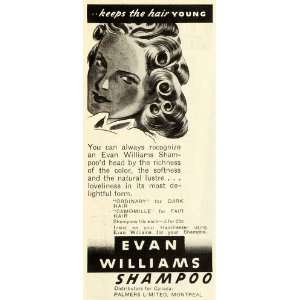  1938 Ad Palmers Limited Evan Williams Shampoo Hair Care 