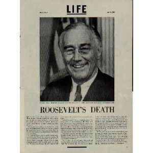 com ROOSEVELTS DEATH People Will Remember Franklin Delano Roosevelt 