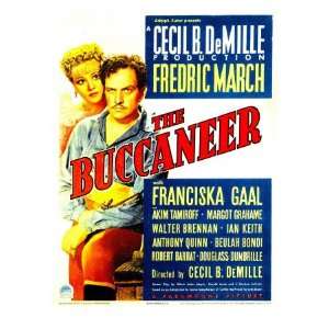 The Buccaneer, Franciska Gaal, Fredric March on Midget Window Card 
