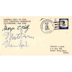 George L. Kelly, Monte Irvin & Warren Spahn Autographed / Signed Hall 