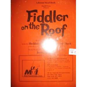 LIBRETTO VOCAL BOOK HAROLD PRINCE PRESENTS FIDDLER ON THE ROOF JOSEPH 