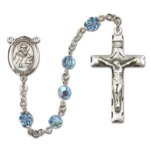  St. Isidore of Seville Aqua Rosary Jewelry