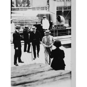 1914 photo J.P. Morgan, Jr., and his yacht, which he uses 