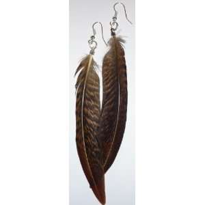  Brown Feather Earrings 