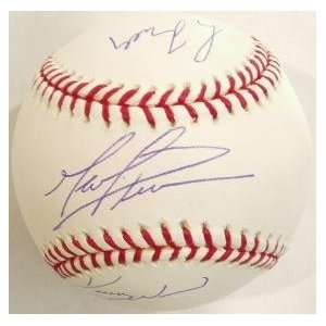  Greg Maddux, Kerry Wood & Mark Prior Signed Baseball 