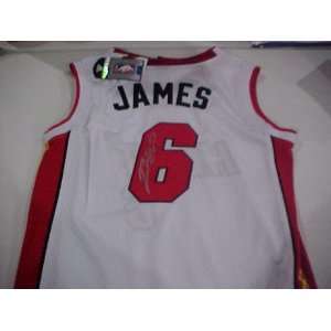 LEBRON JAMES Autographed HAND SIGNED MIAMI HEAT WHITE Authentic Jersey 