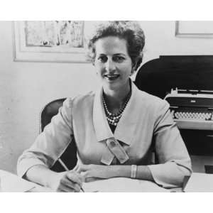  1961 photo Letitia Baldrige, half length portrait, seated 