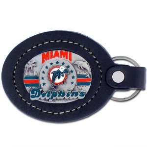  Siskiyou Miami Dolphins Leather Key Ring Sports 