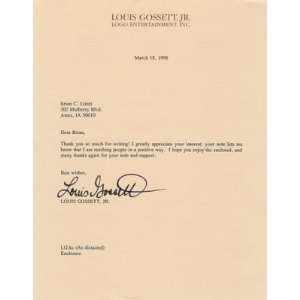  Louis Lou Gossett Jr Hand Signed Letter 1996   Sports 