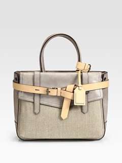 Reed Krakoff   Hand Finished Leather and Linen Boxer Bag