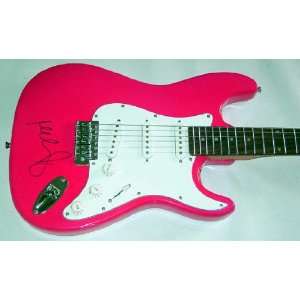 Miley Cyrus Autographed Signed Pink Guitar & Flawless Video Proo