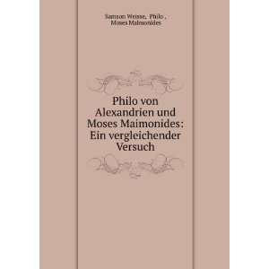   Moses Maimonides Ein vergleichender Versuch Philo , Moses Maimonides