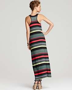 Aqua Dress   Racerback Stripe Maxi Dress