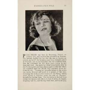  1925 Pola Negri Polish Richard Dix Silent Film Actor 
