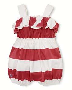 Ralph Lauren Childrenswear Infant Girls Stripe Romper   Sizes 3 9 
