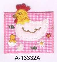 Pink Farm Chicken Chick Embroidery Patch Applique  