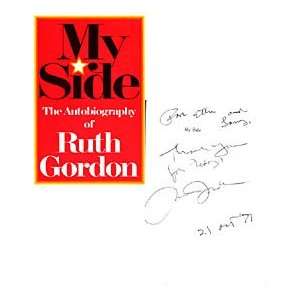 Ruth Gordon Autographed / Signed My Side Autobiography Book