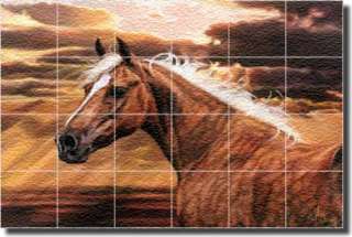 McElroy Horse Equine Art Glass Wall Floor Tile Mural  