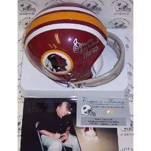 Sonny Jurgensen   Riddell   Autographed 2 Bar Throwback Mini Helmet 