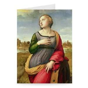St. Catherine of Alexandria, 1507 8 (oil on   Greeting Card (Pack of 