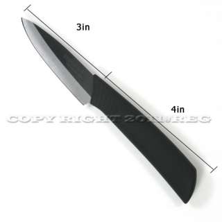 RIMON 3 INCH CERAMIC KNIFE+PEELER 3PCS SET LOT WHITE/BLACK BLADE 