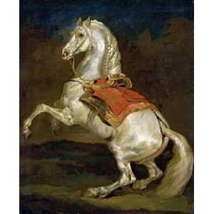  Rearing Horse (Cheval Cabre) by Theodore Gericault. Size 8 