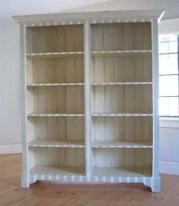   Classic Tall DOUBLE BOOKCASE 30 Paints Stains Bench Built Furniture