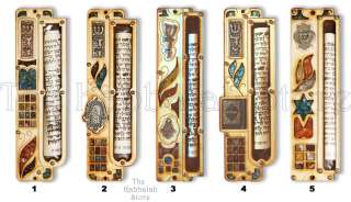 Wholesale Lot Large Mezuzah Wood Silver & Colorful Gems  