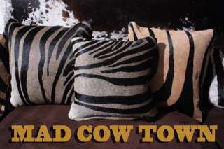 New Cowhide Pillow Print Zebra Cow Hide Cowskin Skin Leather Cover 