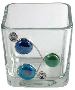 Crystal Creations Square Votive   Glass Candle Holder  