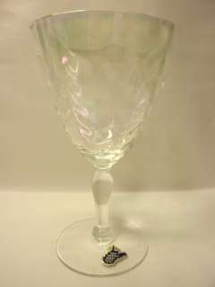 West Virginia Glass Stem #1960 Iridescent Water Goblet Glass  