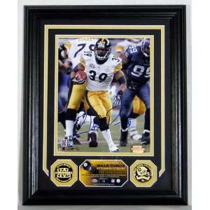 Willie Parker Autographed Photomint with 2 Gold Coins