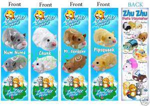 BOOKMARKS Zhu Zhu zuzu zoo zoo Pets Hamsters Chunk  