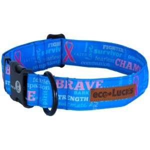  eco Lucks Dog Collar, Fearless Blue, Small 10 x 15 Pet 