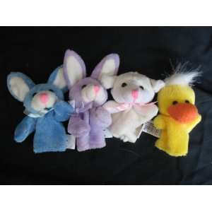  Plush Bunny, Duck, Lamb Finger Puppets   One Dozen Toys 