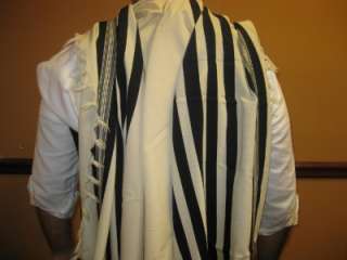 TALLIS Tallit gadol kosher Prayer Shawl Tallet Black STRIPE 60x70 