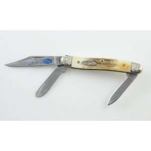  Case Ltd. Edition Small Stockman Blue Scroll Folding Knife 
