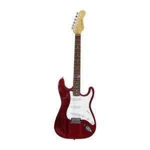  Barcelona 39 Inch Transparent Red Electric Guitar with 
