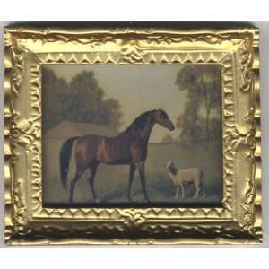   Dollhouse Artwork Framed Print of an Equestrian Painting Toys & Games