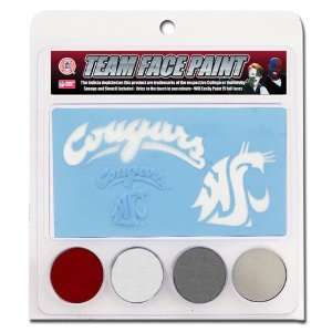   NCAA Washington State Cougars Face Paint with Stencils
