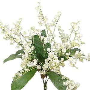  15 LILY OF VALLEY SILK FLOWER BUSH WEDDING CREAM 31