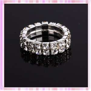  Hot Fashion Double Row Silver Plated Metal&white 